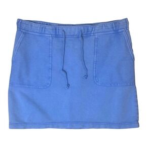 J.Jill Blue Cotton French Terry Mini Skirt Petite Small Athleisure Prep Casual